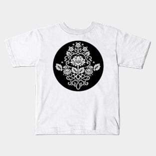 Monotone Damask Printed Kids T-Shirt